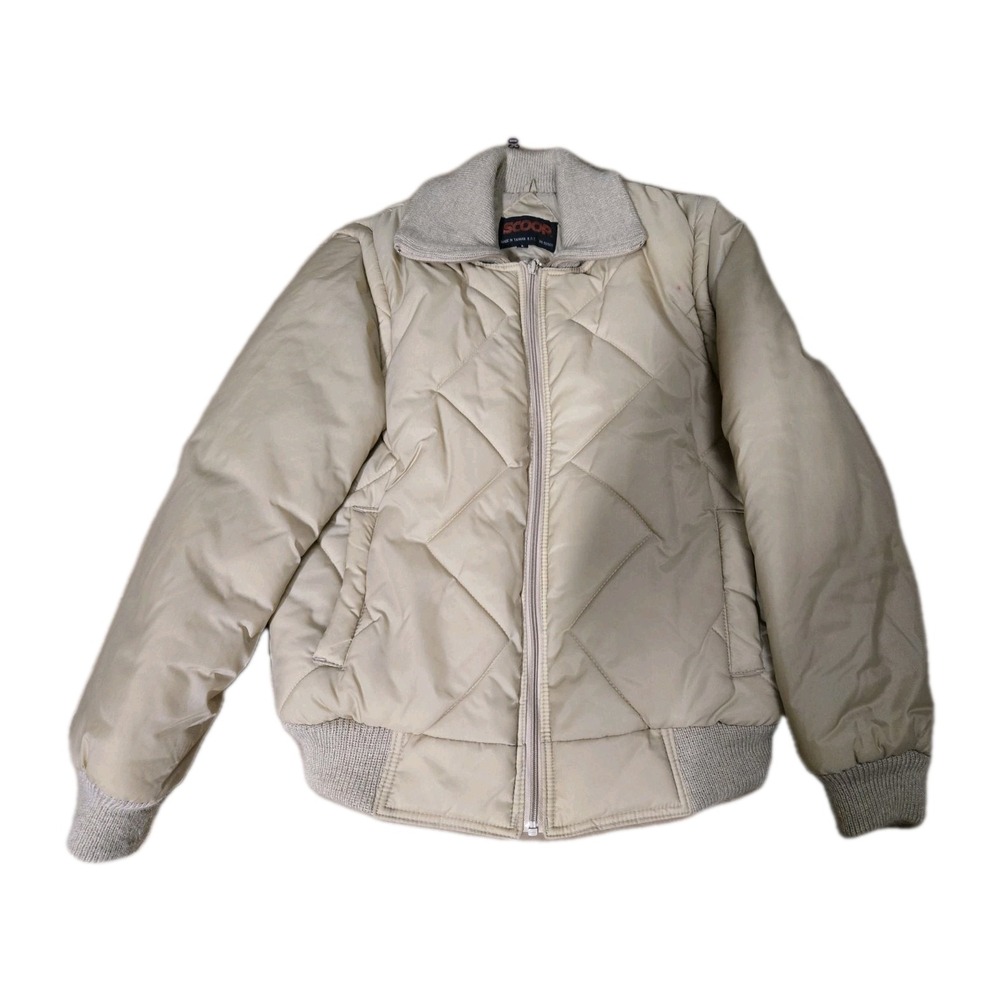 Vintage Scoop Youth L Women's S Puffer Cream Coat Jacket Layered